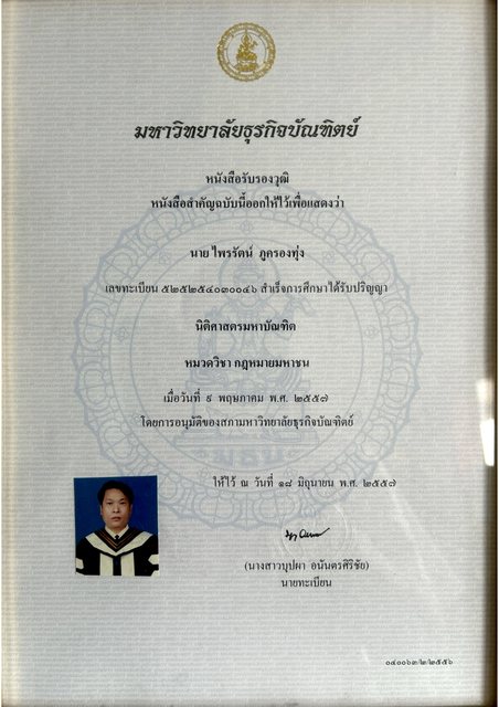 ปริญญานิติศาสตรมหาบัณฑิต หมวดวิชากฎหมายมหาชน